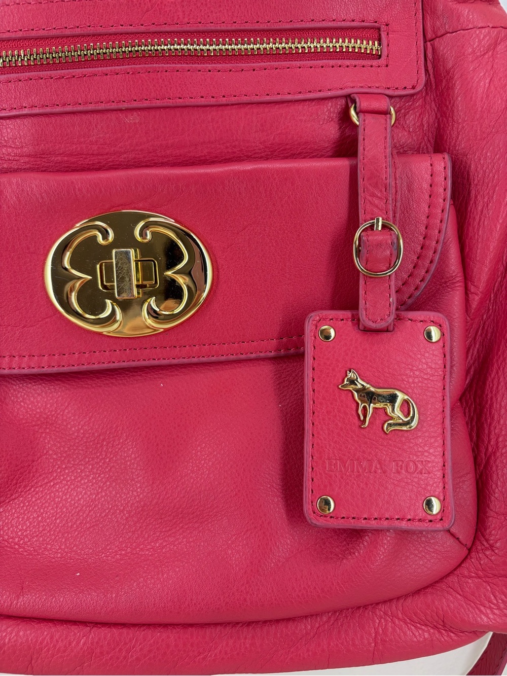 Emma Fox Hot Pink Leather with Gold Hardware shoulder bag - Picture 2 of 12